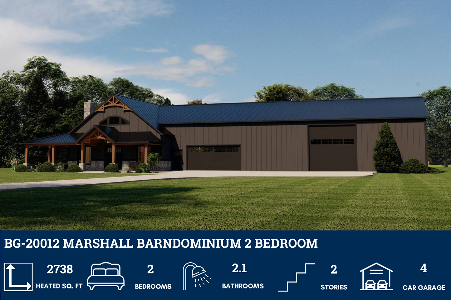 BG-20012 Marshall Barndominium House Plan