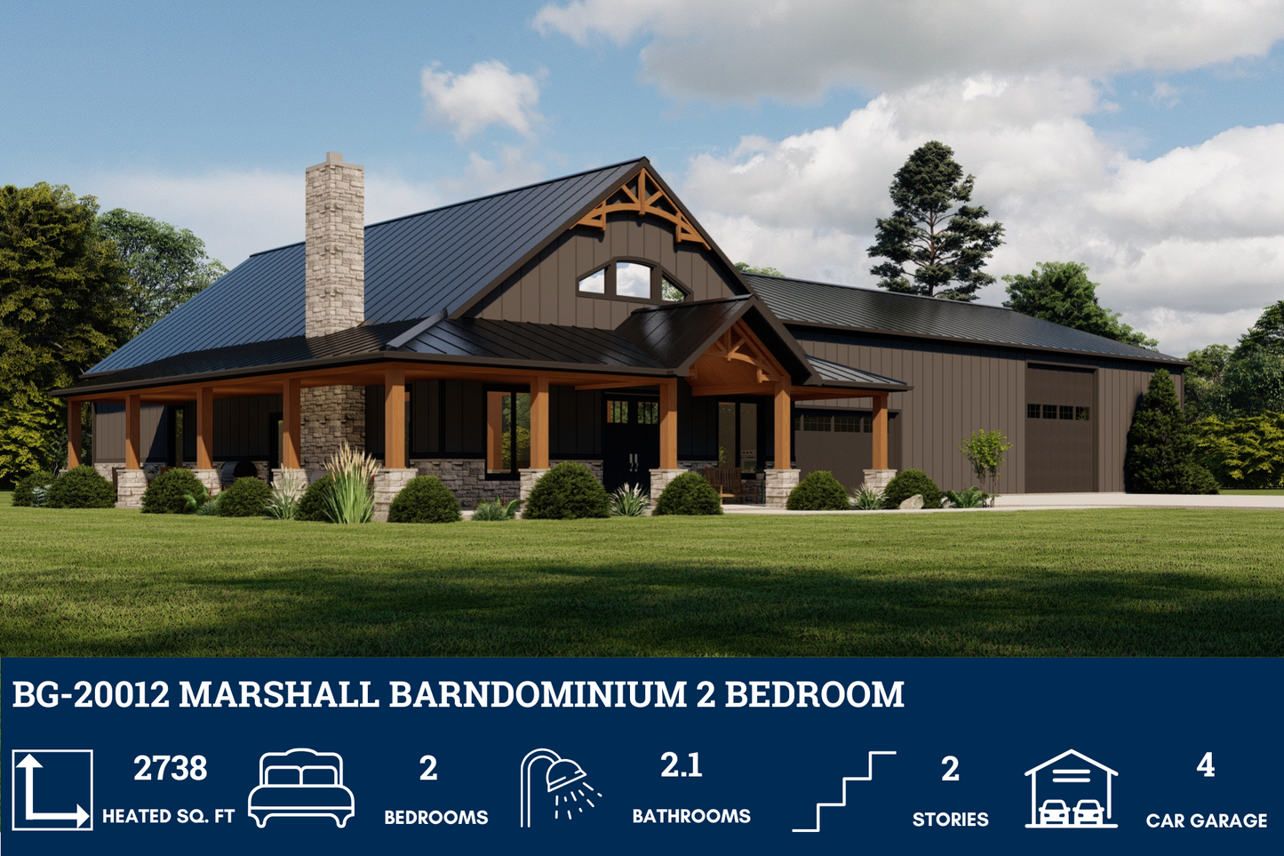 BG-20012 Marshall Barndominium House Plan