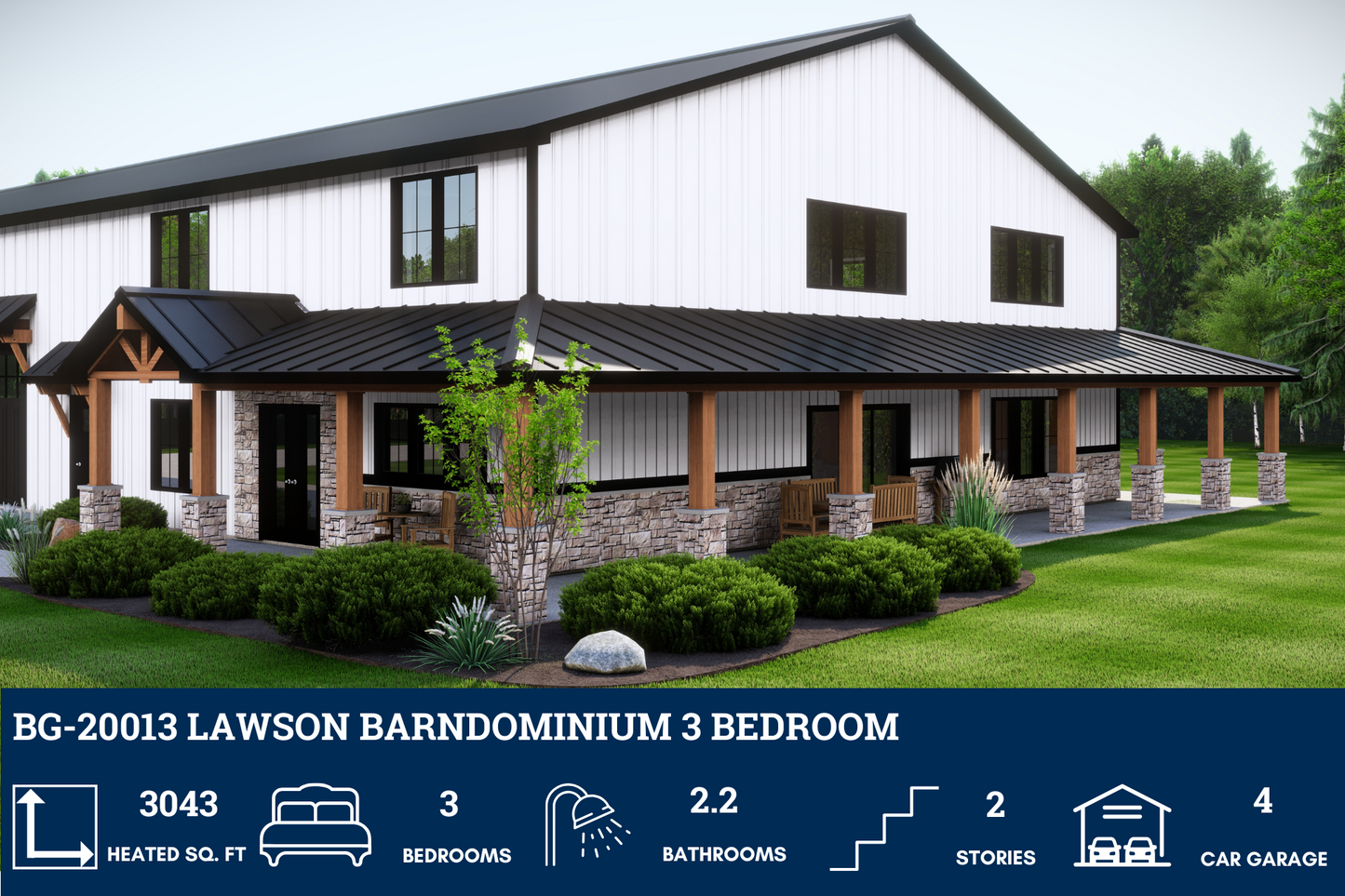 BG-20013 Lawson Barndominium House Plan