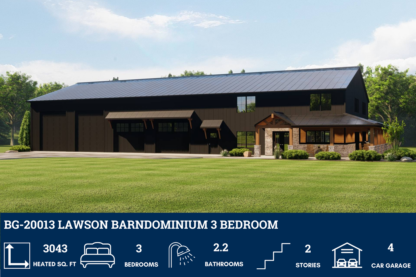 BG-20013 Lawson Barndominium House Plan