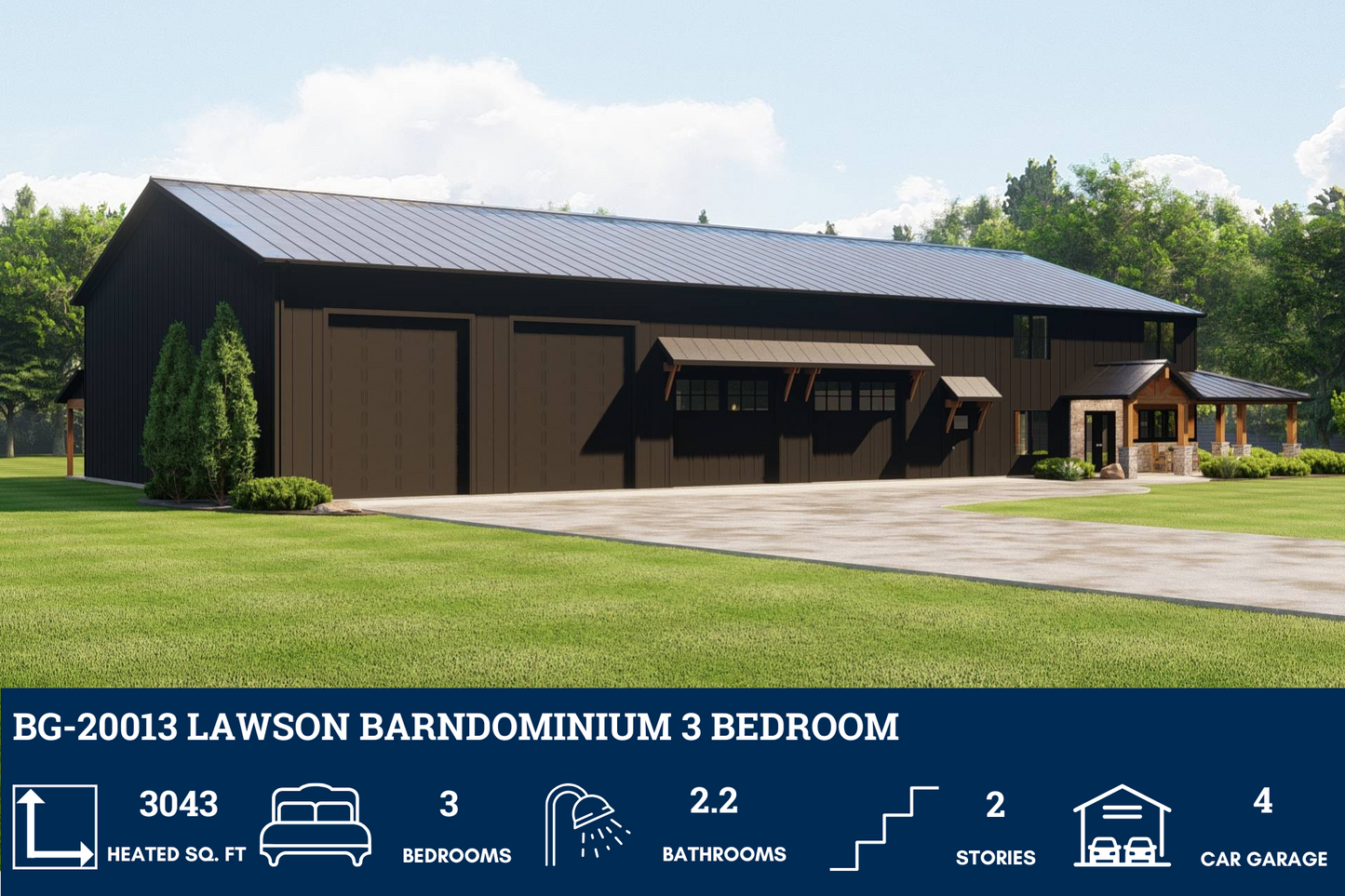 BG-20013 Lawson Barndominium House Plan