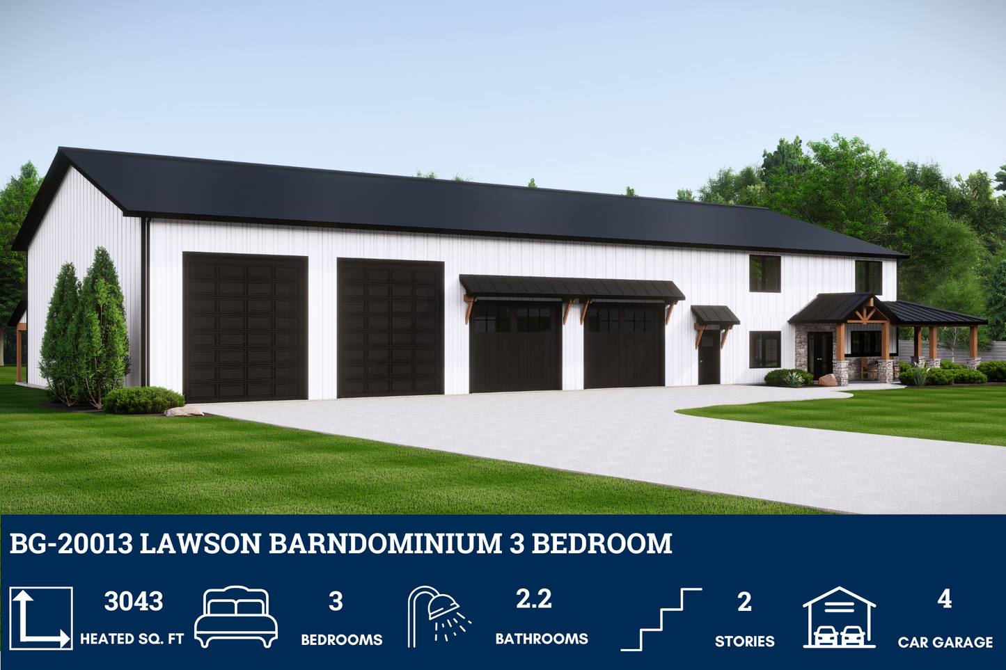BG-20013 Lawson Barndominium House Plan