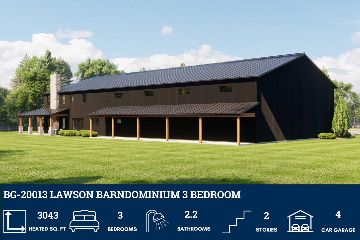 BG-20013 Lawson Barndominium House Plan