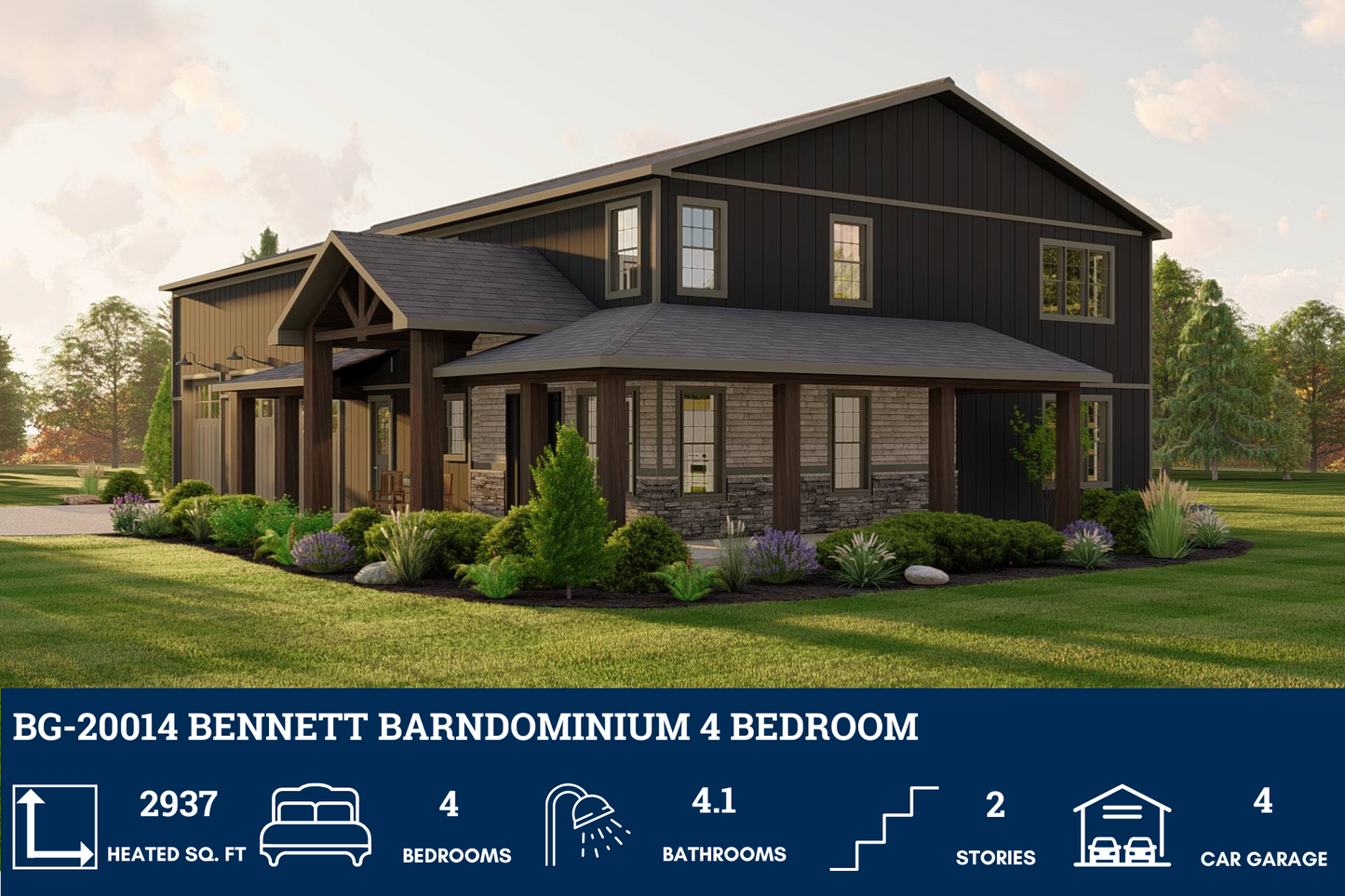 BG-20014 Bennett Barndominium House Plan