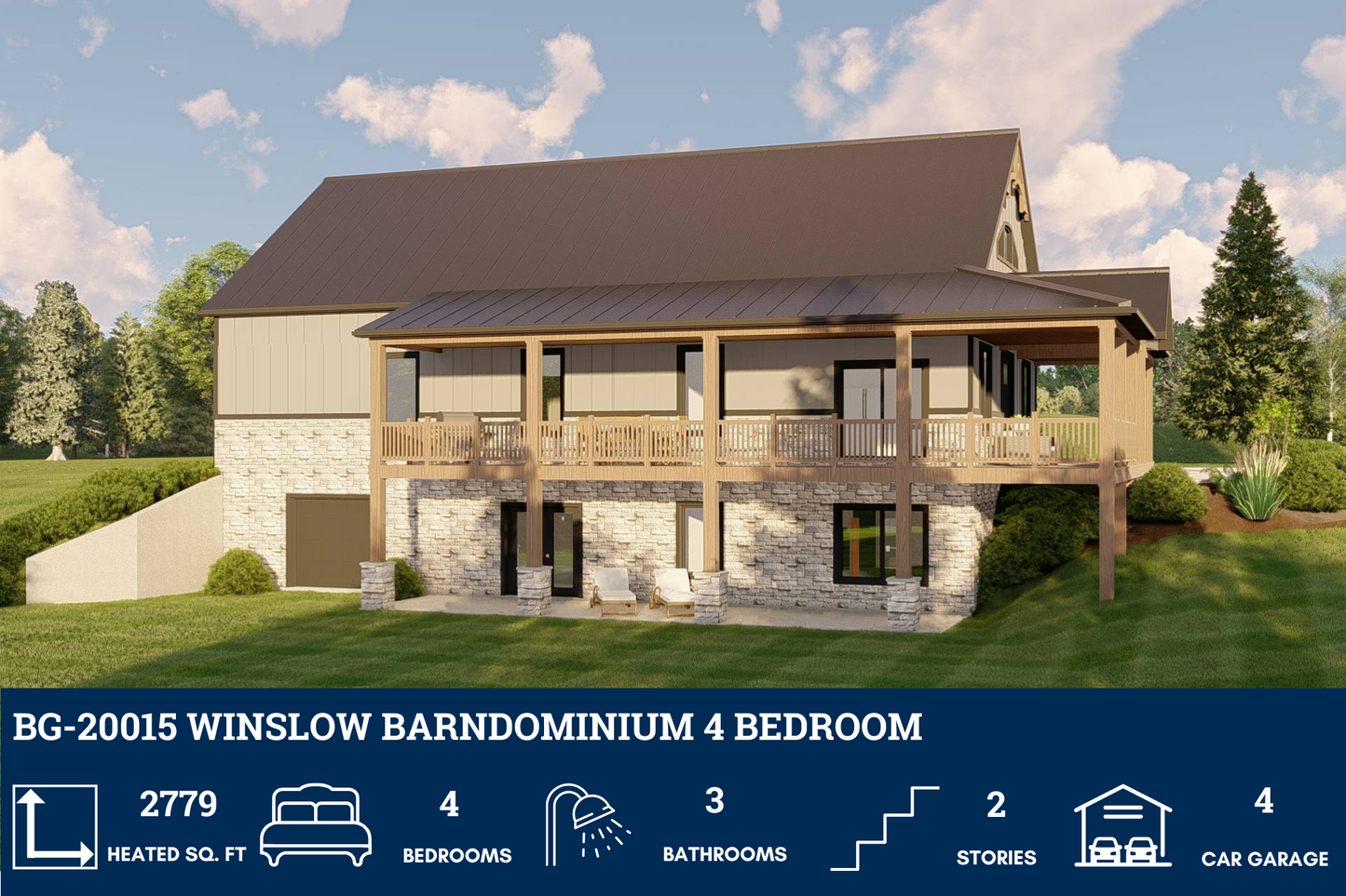 BG-20015 Winslow Barndominium House Plan