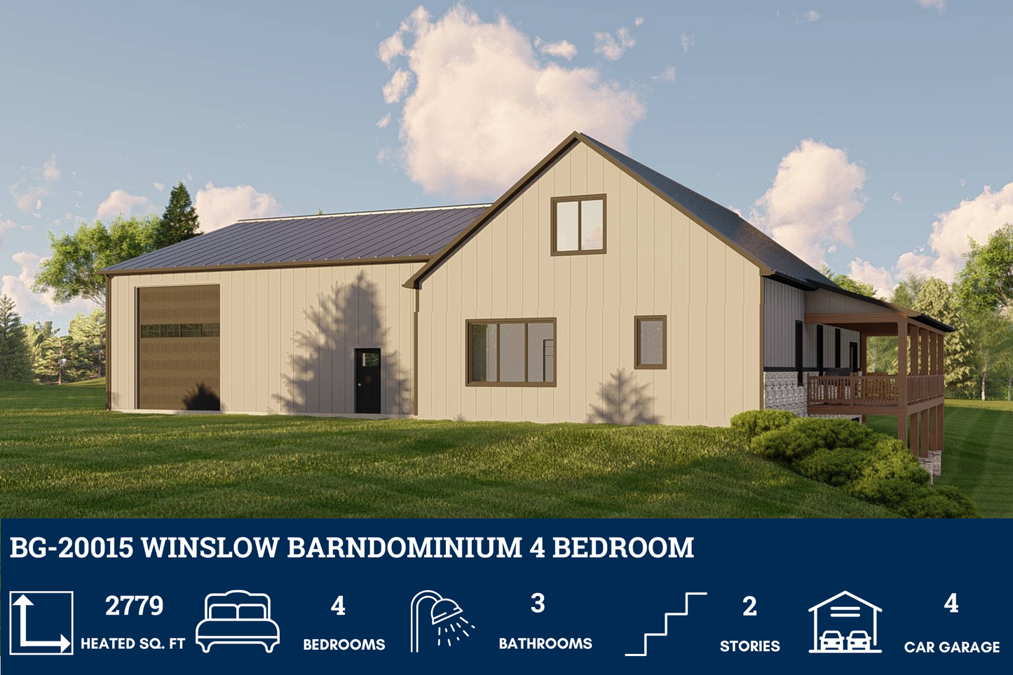 BG-20015 Winslow Barndominium House Plan