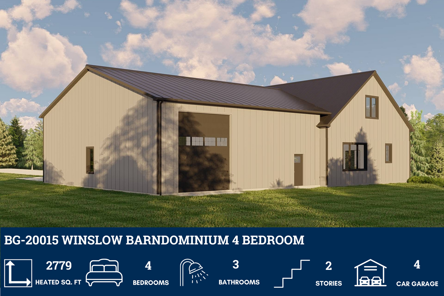 BG-20015 Winslow Barndominium House Plan