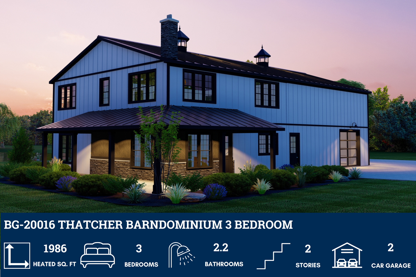 BG-20016 Thatcher Barndominium House Plan