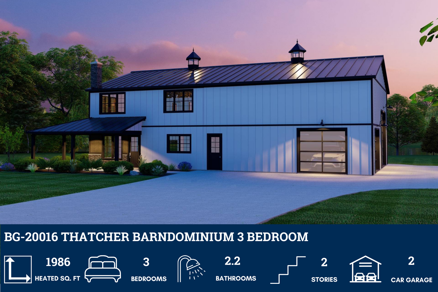 BG-20016 Thatcher Barndominium House Plan