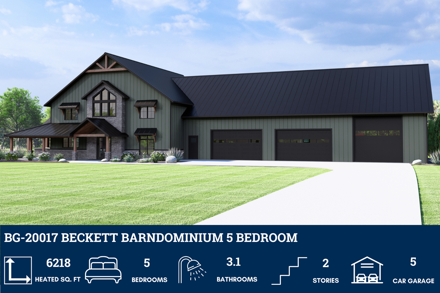 BG-20017 Beckett Barndominium House Plan