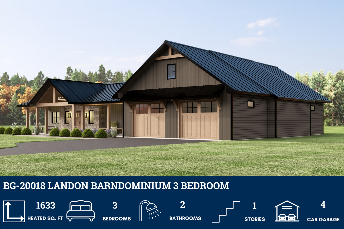 BG-20018 Landon Barndominium House Plan