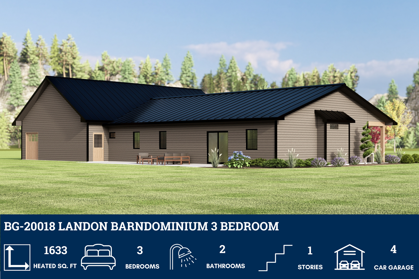 BG-20018 Landon Barndominium House Plan