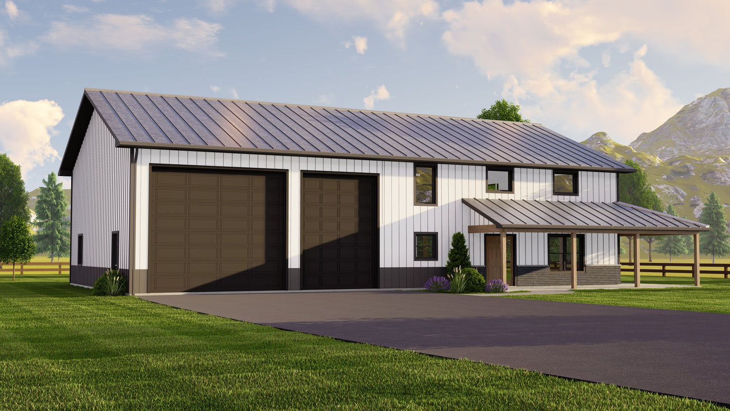 BG-20019 Evergreen Barndominium House Plan