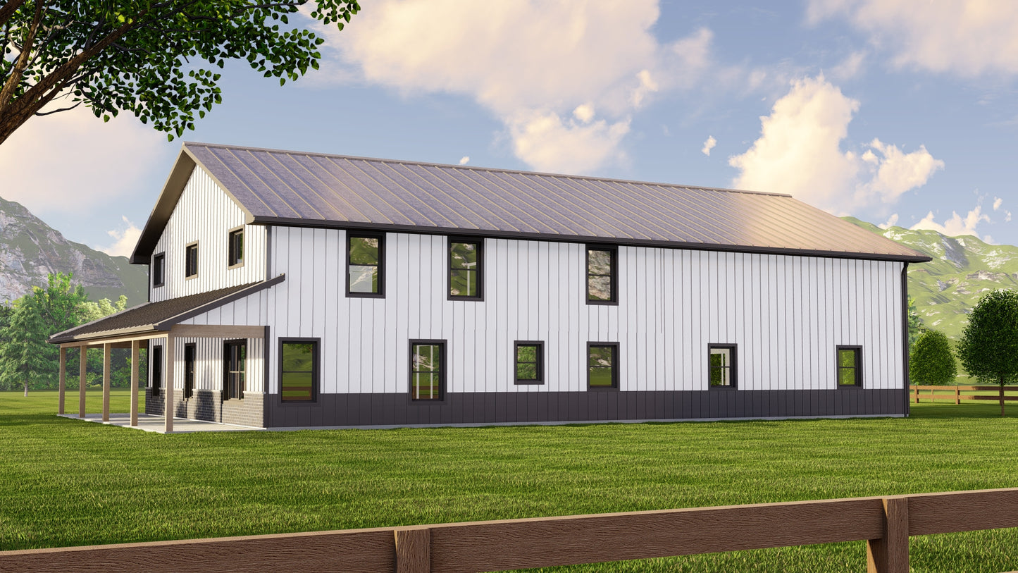 BG-20019 Evergreen Barndominium House Plan