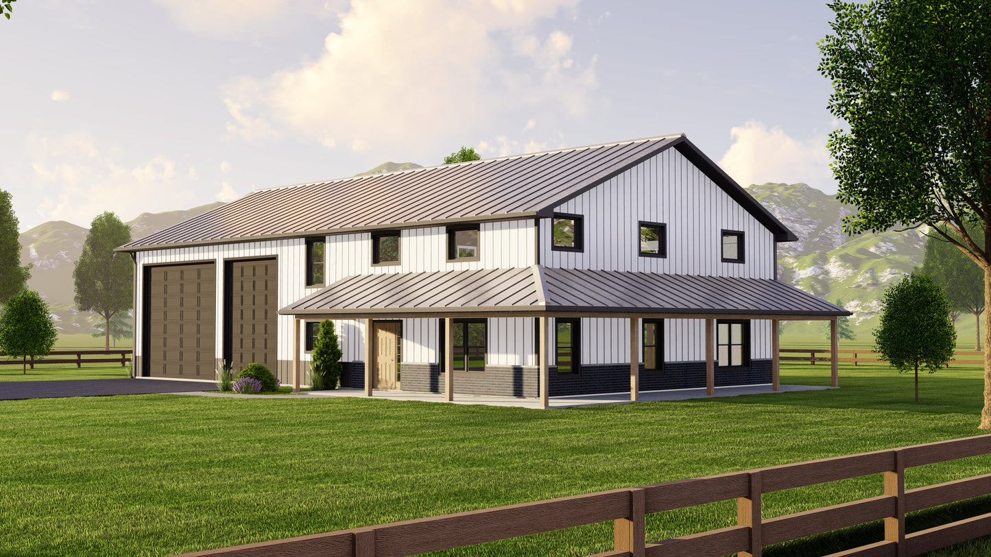 BG-20019 Evergreen Barndominium House Plan