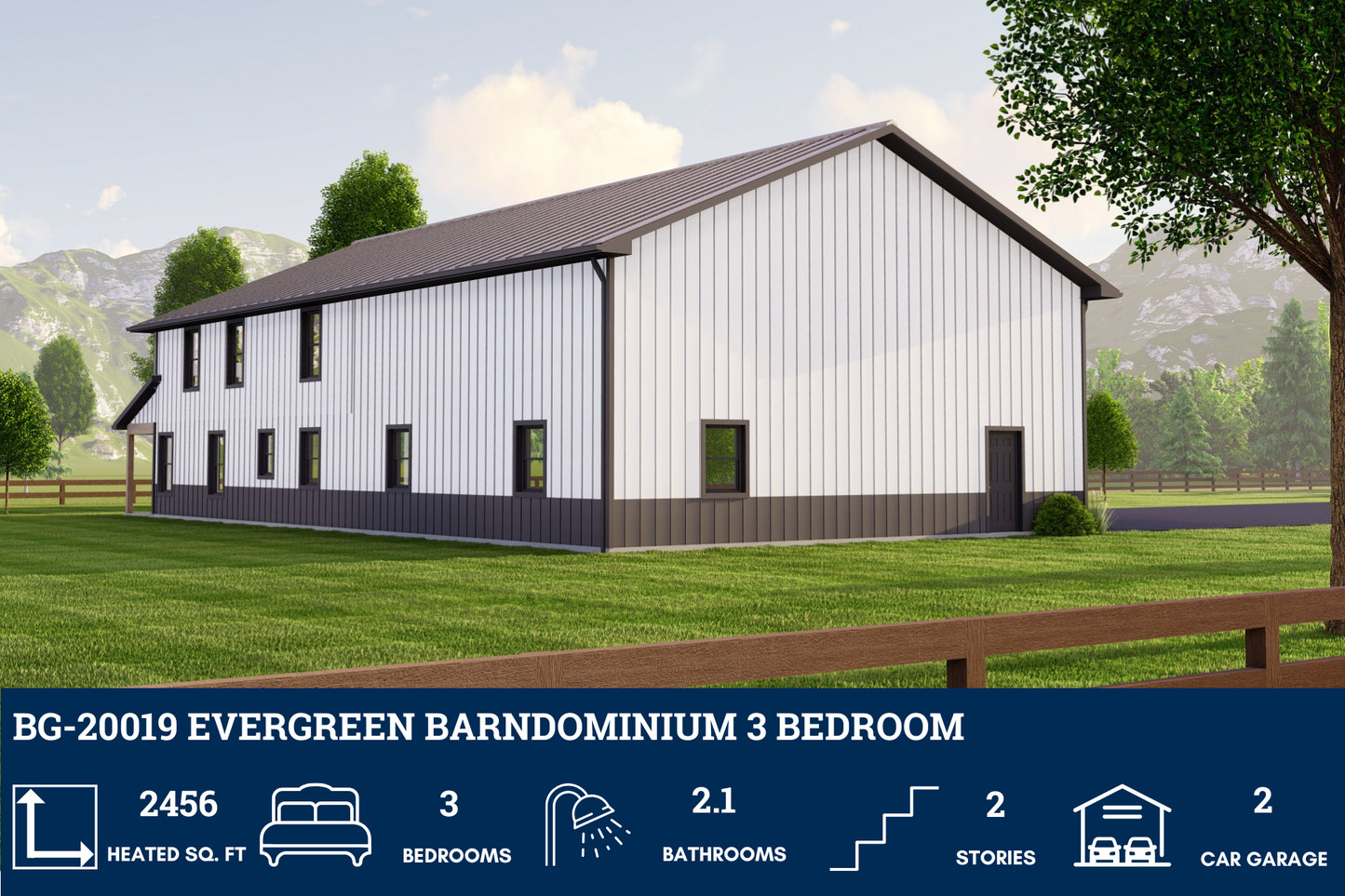BG-20019 Evergreen Barndominium House Plan