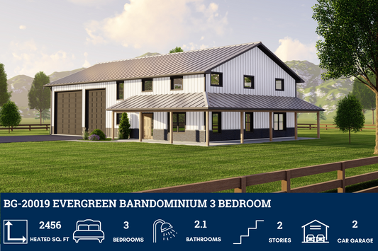 BG-20019 Evergreen Barndominium House Plan