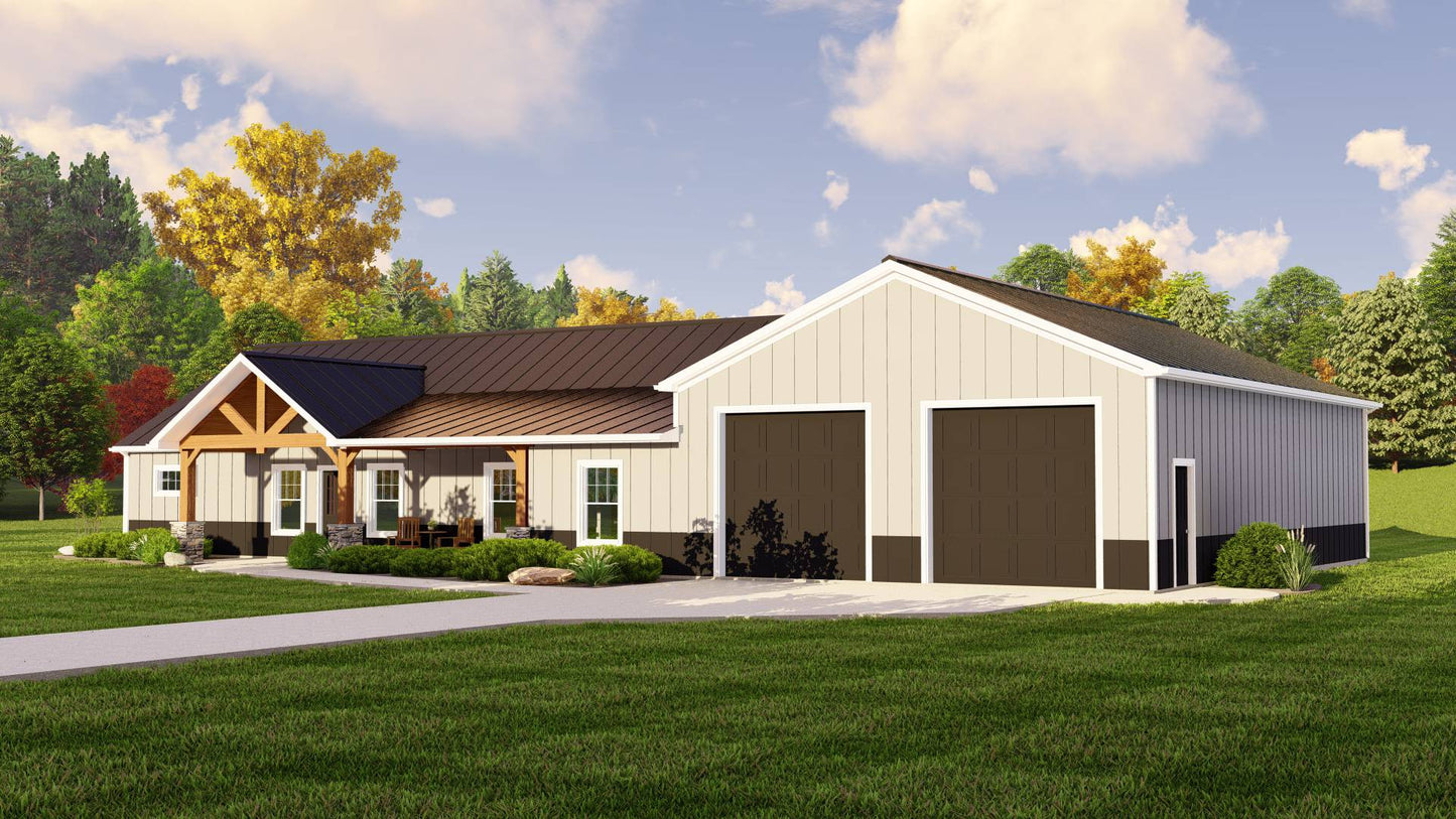 BG-20021 Northwood Barndominium House Plan