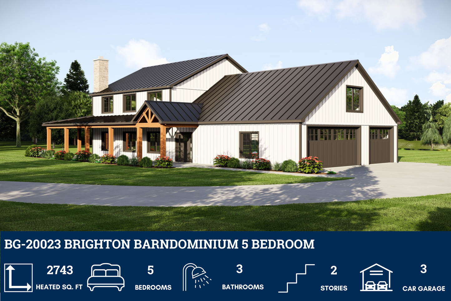 BG-20023 Brighton Barndominium House Plan
