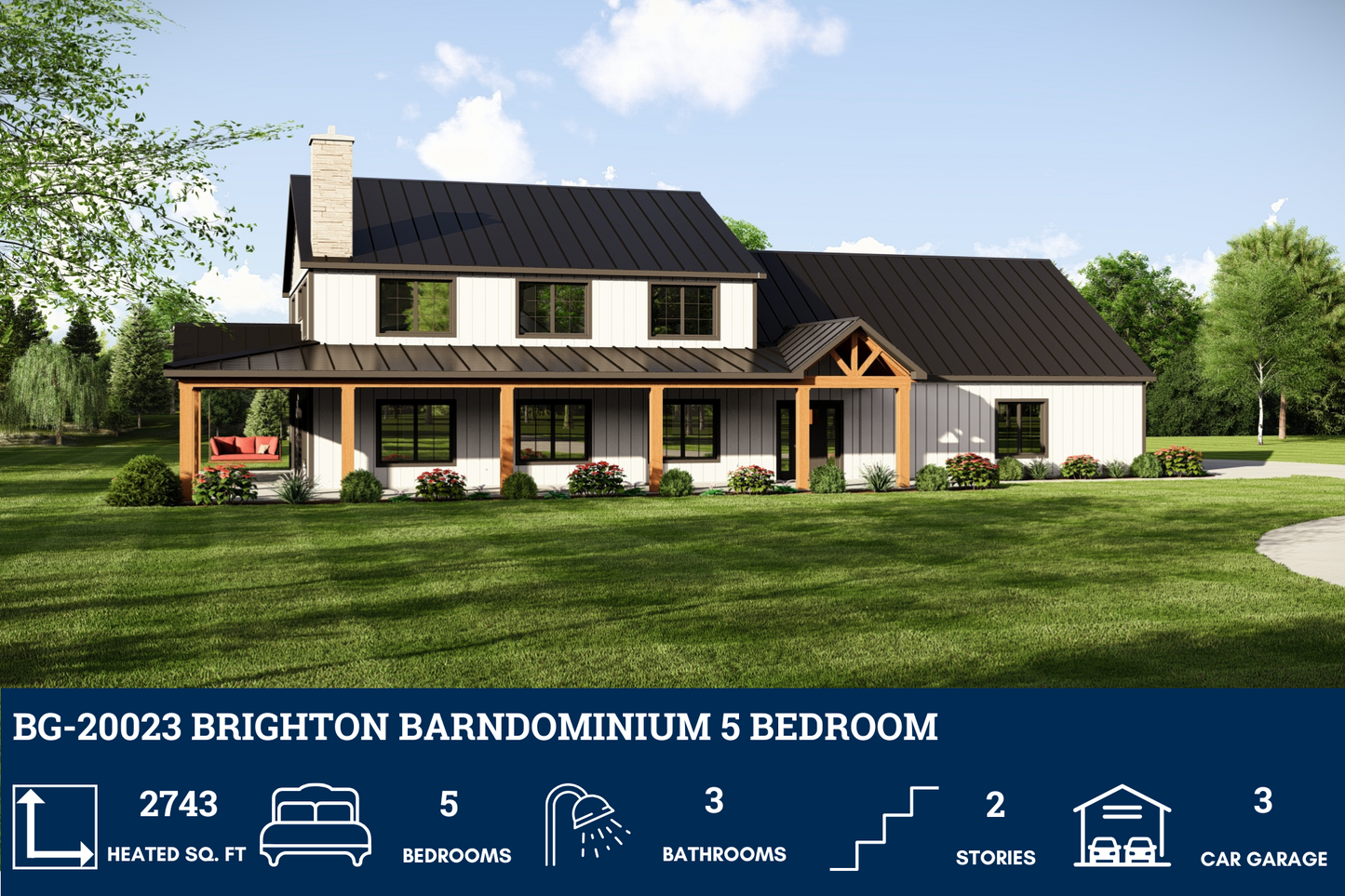 BG-20023 Brighton Barndominium House Plan