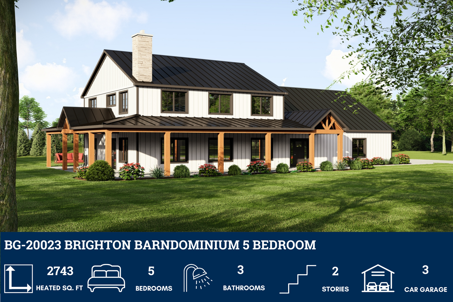 BG-20023 Brighton Barndominium House Plan