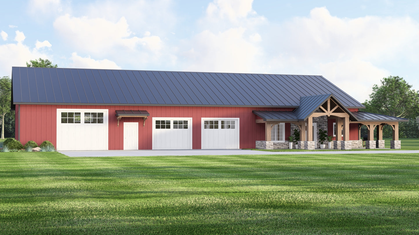 BG-20024 Camden Barndominium House Plan