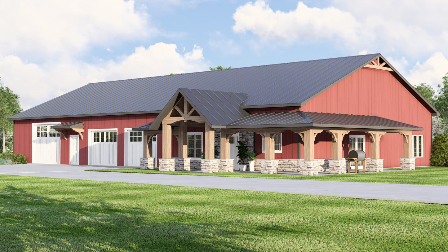 BG-20024 Camden Barndominium House Plan