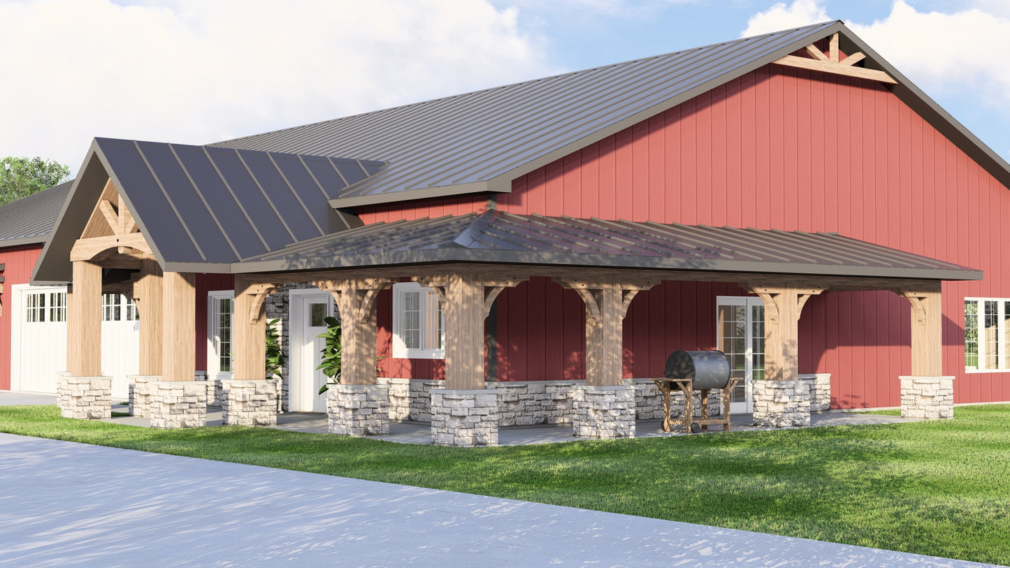 BG-20024 Camden Barndominium House Plan