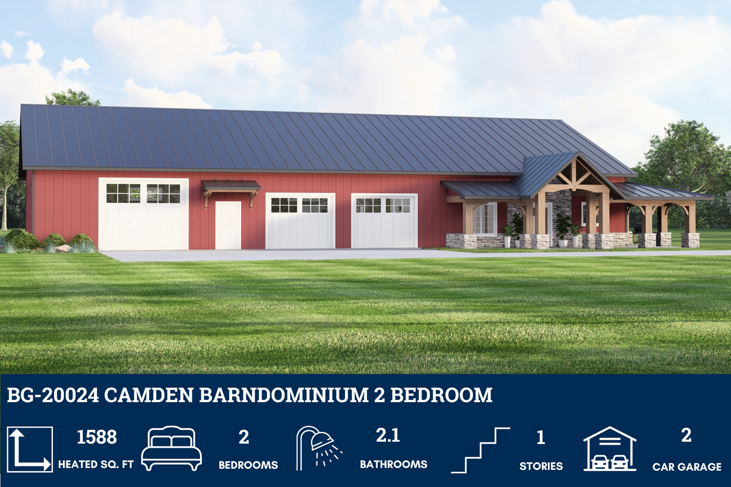 BG-20024 Camden Barndominium House Plan