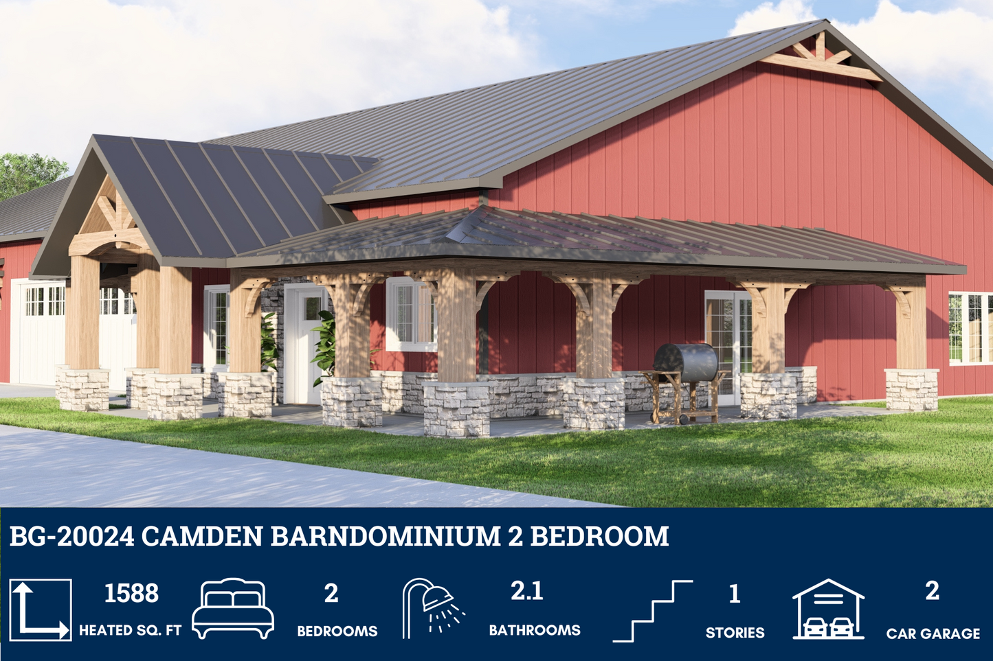 BG-20024 Camden Barndominium House Plan