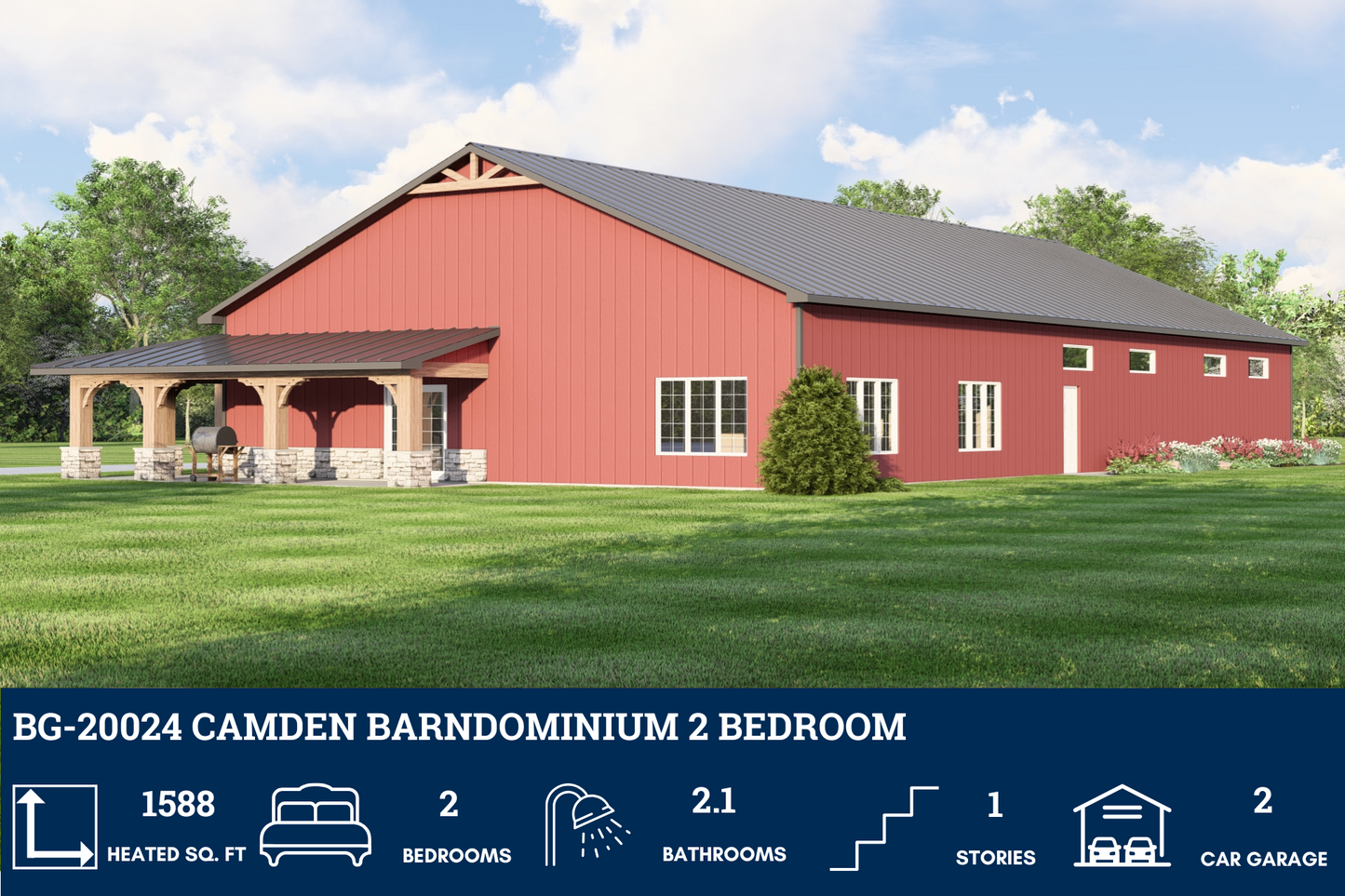 BG-20024 Camden Barndominium House Plan
