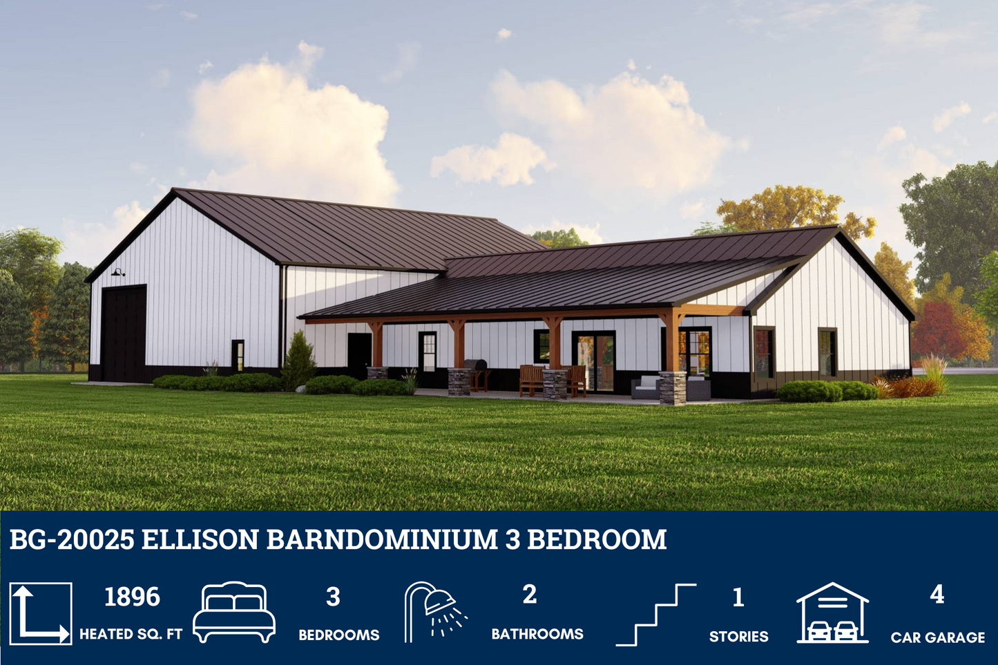 BG-20025 Ellison Barndominium House Plan