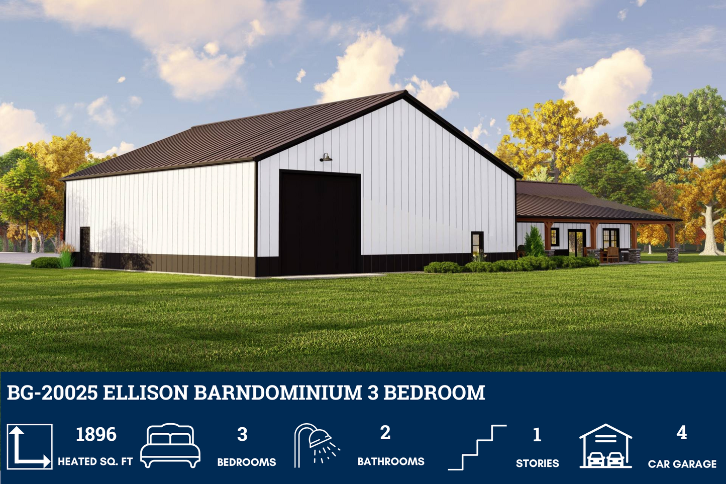 BG-20025 Ellison Barndominium House Plan