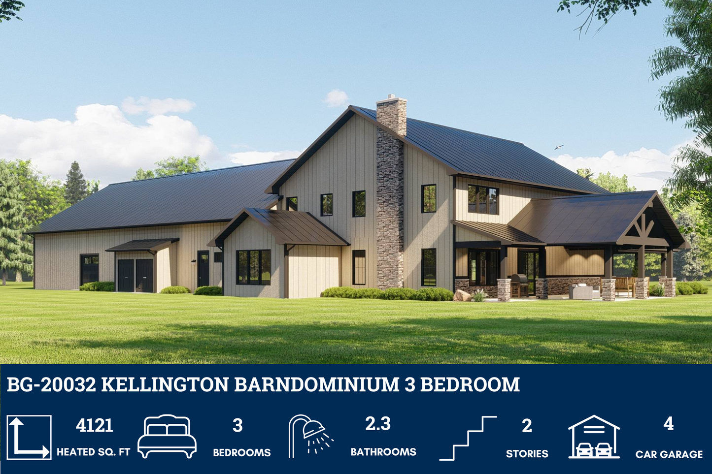 BG-20032 Kellington Barndominium House Plan