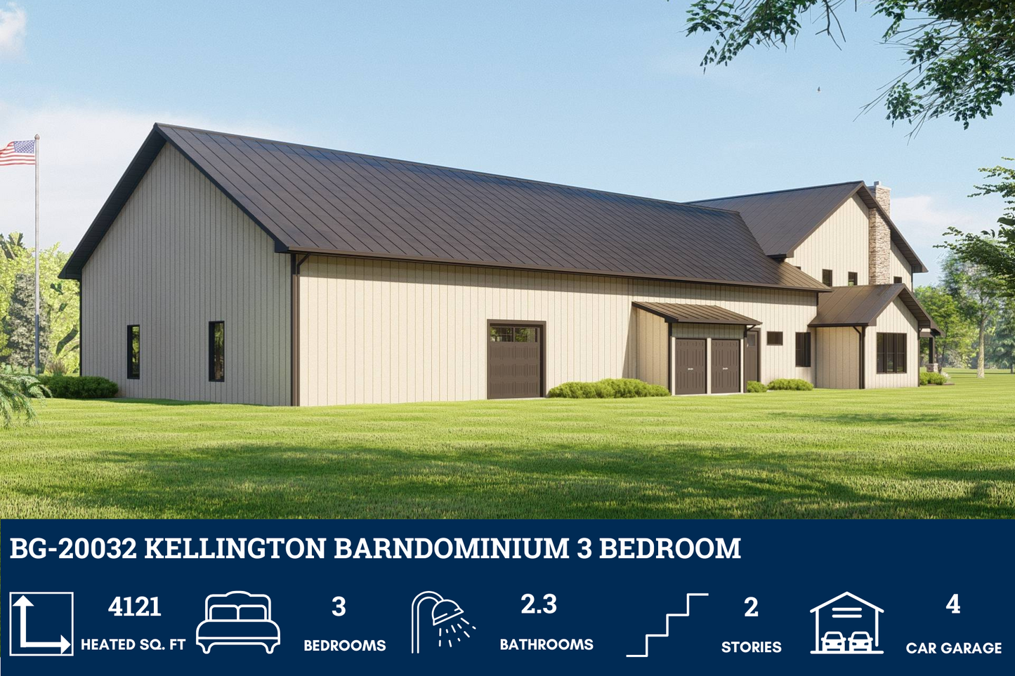 BG-20032 Kellington Barndominium House Plan