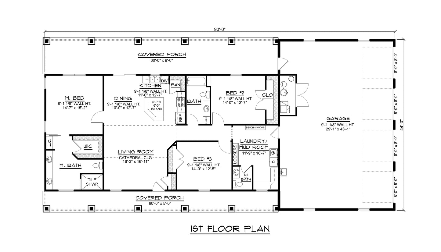 BG-20033 Lancaster Barndominium House Plan