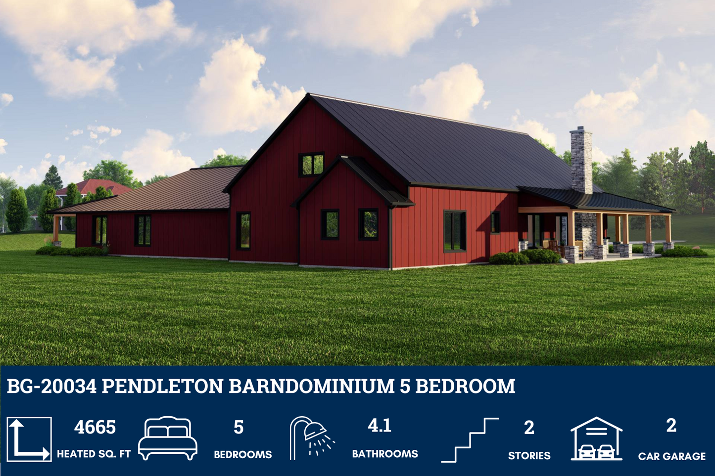 BG-20034 Pendleton Barndominium House Plan
