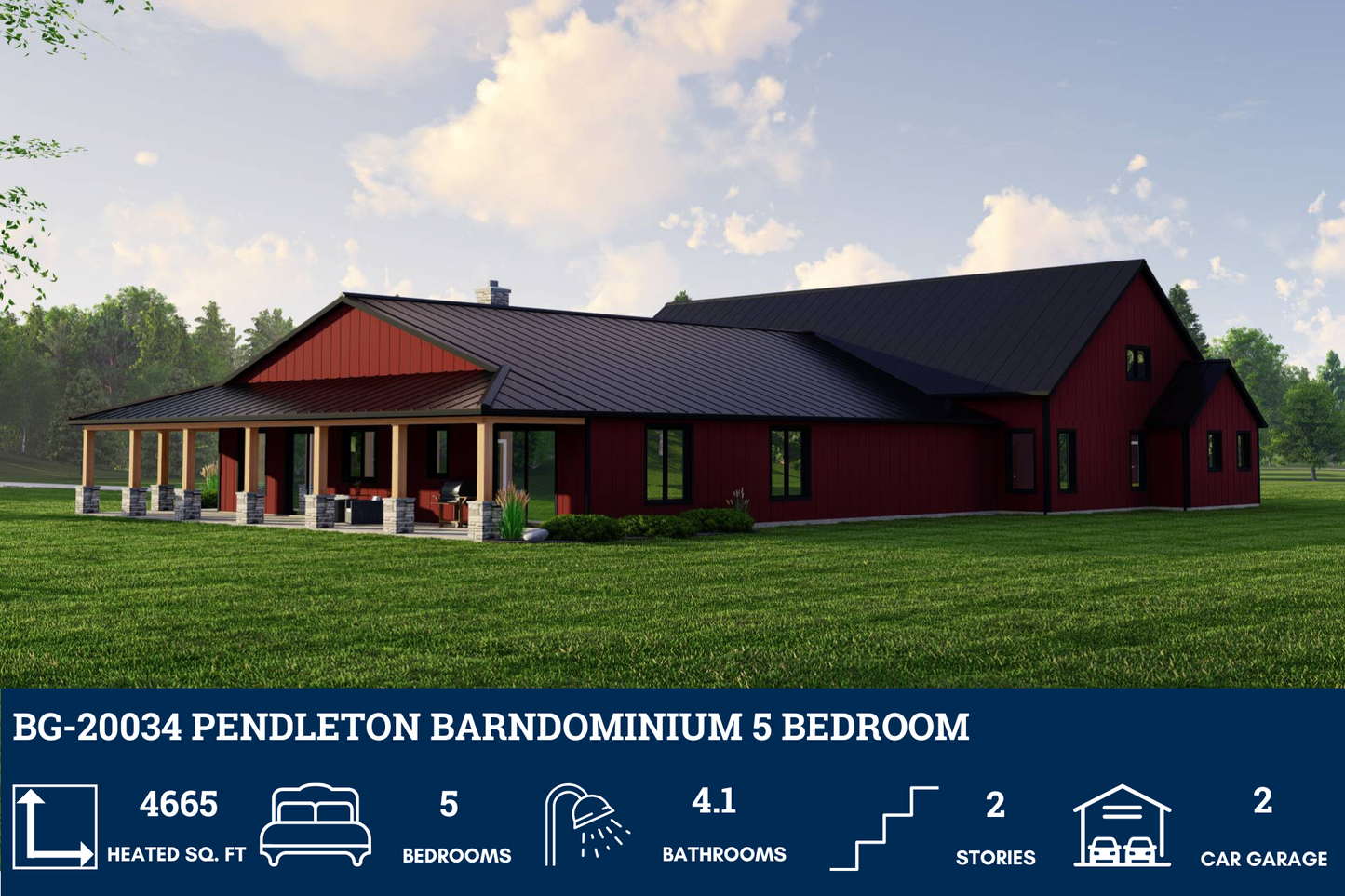 BG-20034 Pendleton Barndominium House Plan