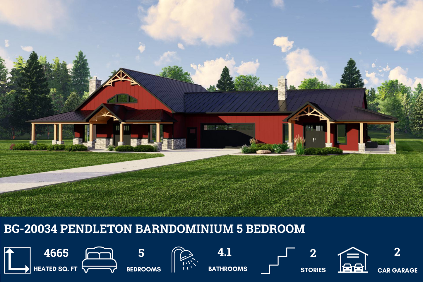 BG-20034 Pendleton Barndominium House Plan