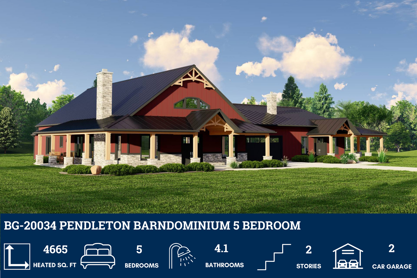 BG-20034 Pendleton Barndominium House Plan