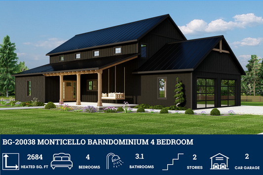 BG-20038 Monticello Barndominium House Plan