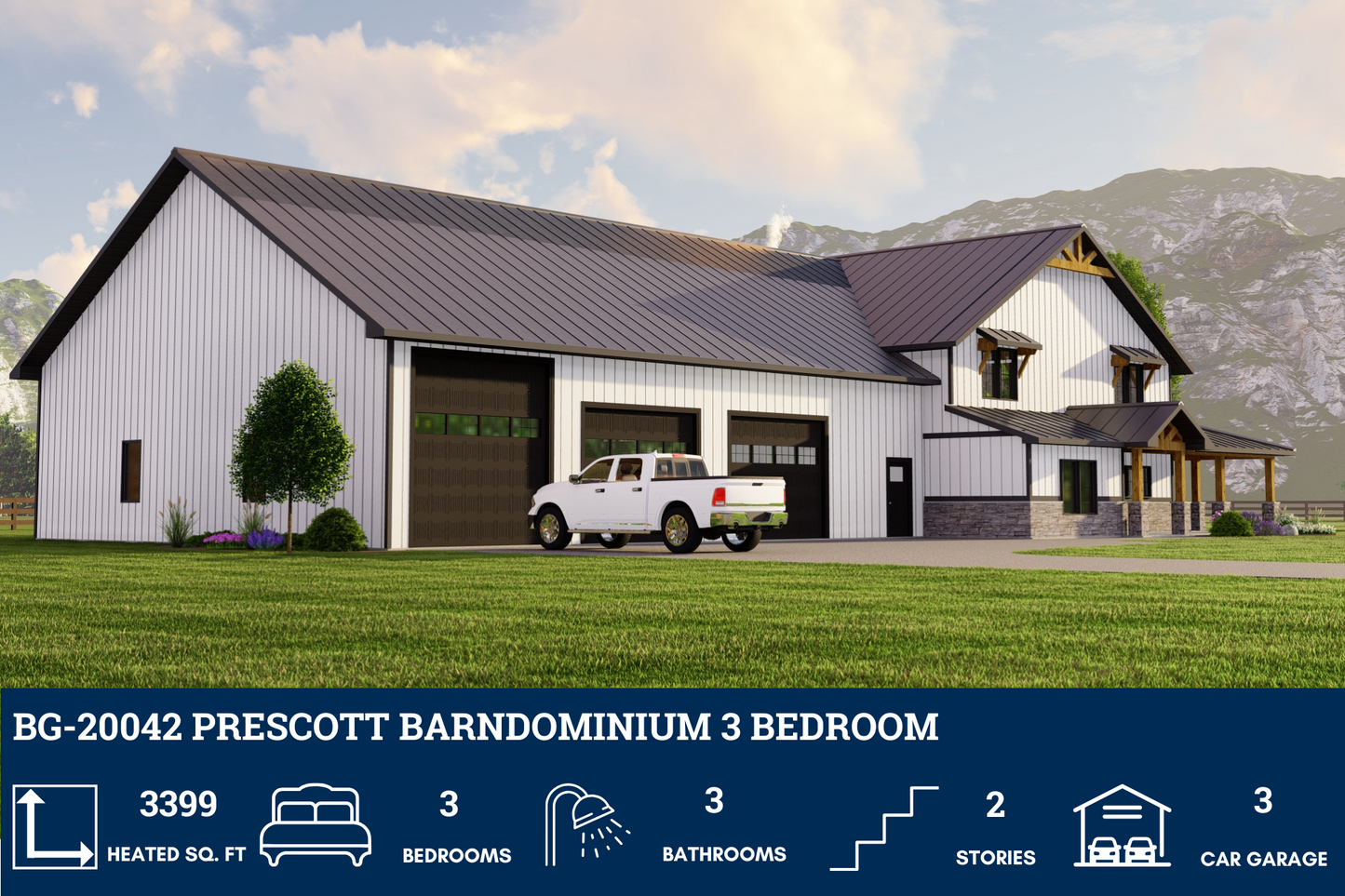 BG-20042 Prescott Barndominium House Plan