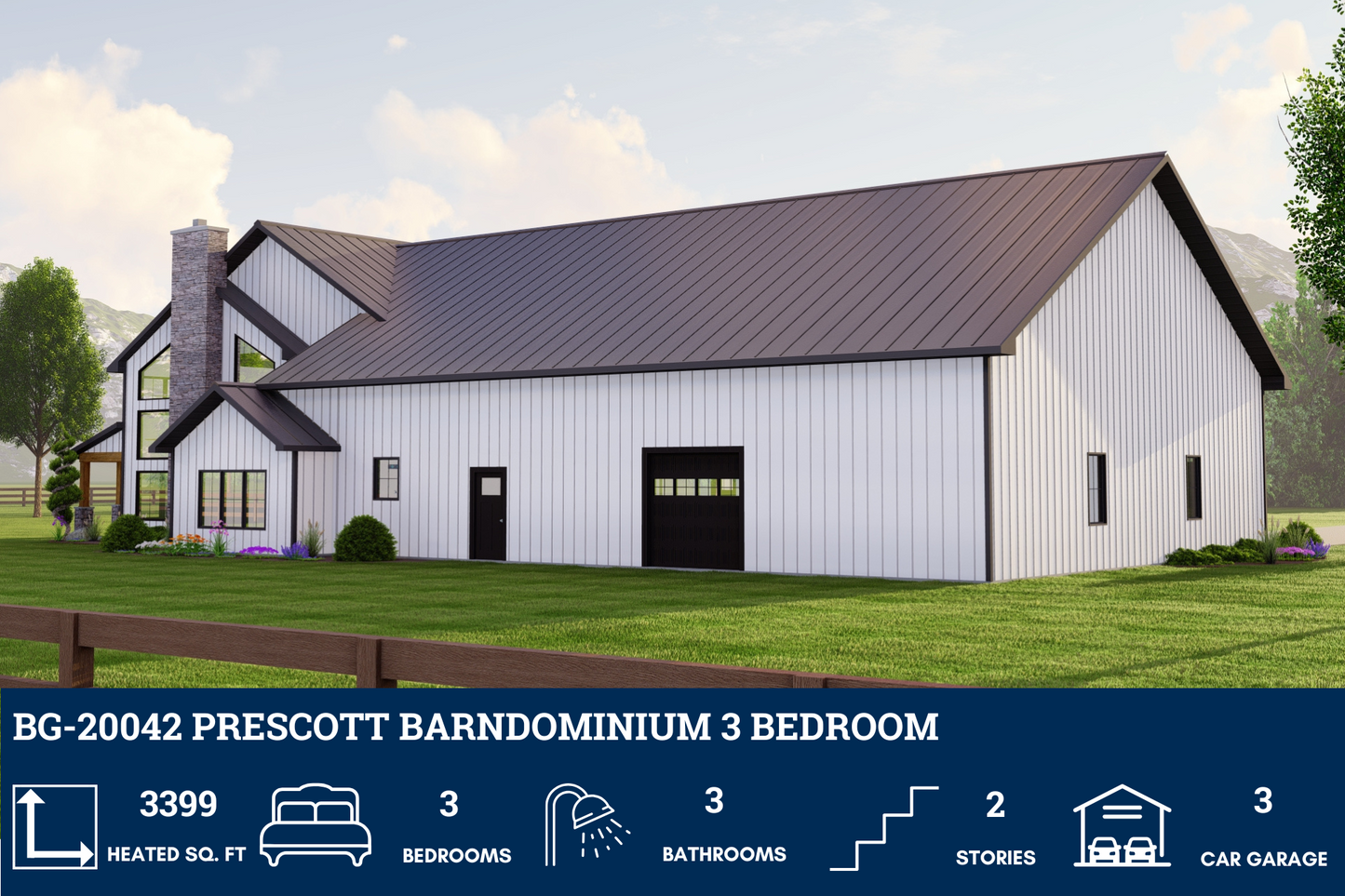 BG-20042 Prescott Barndominium House Plan