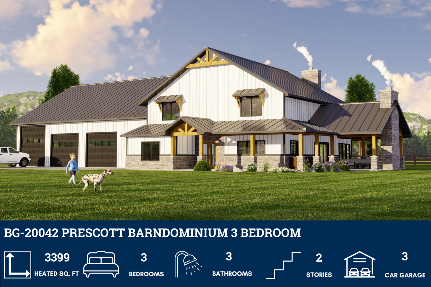 BG-20042 Prescott Barndominium House Plan