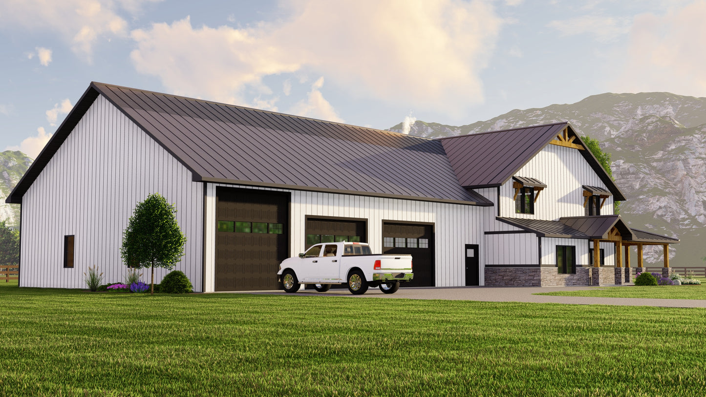 BG-20042 Prescott Barndominium House Plan