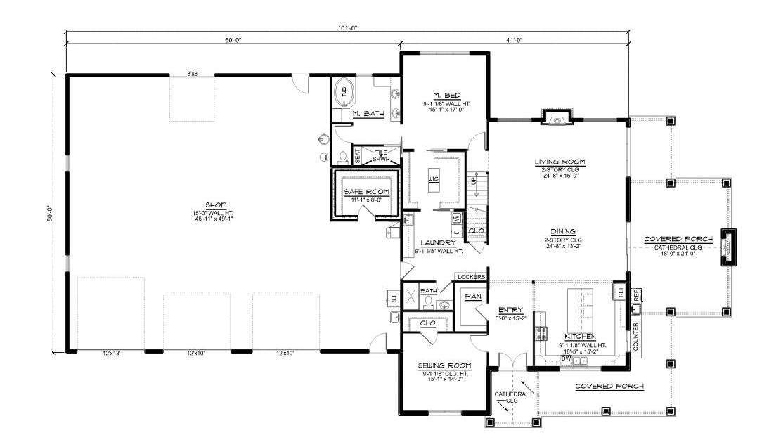 BG-20042 Prescott Barndominium House Plan