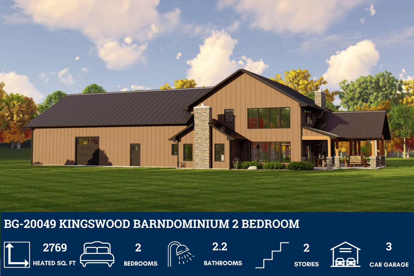 BG-20049 Kingswood Barndominium House Plan