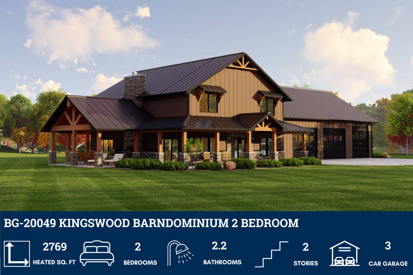 BG-20049 Kingswood Barndominium House Plan