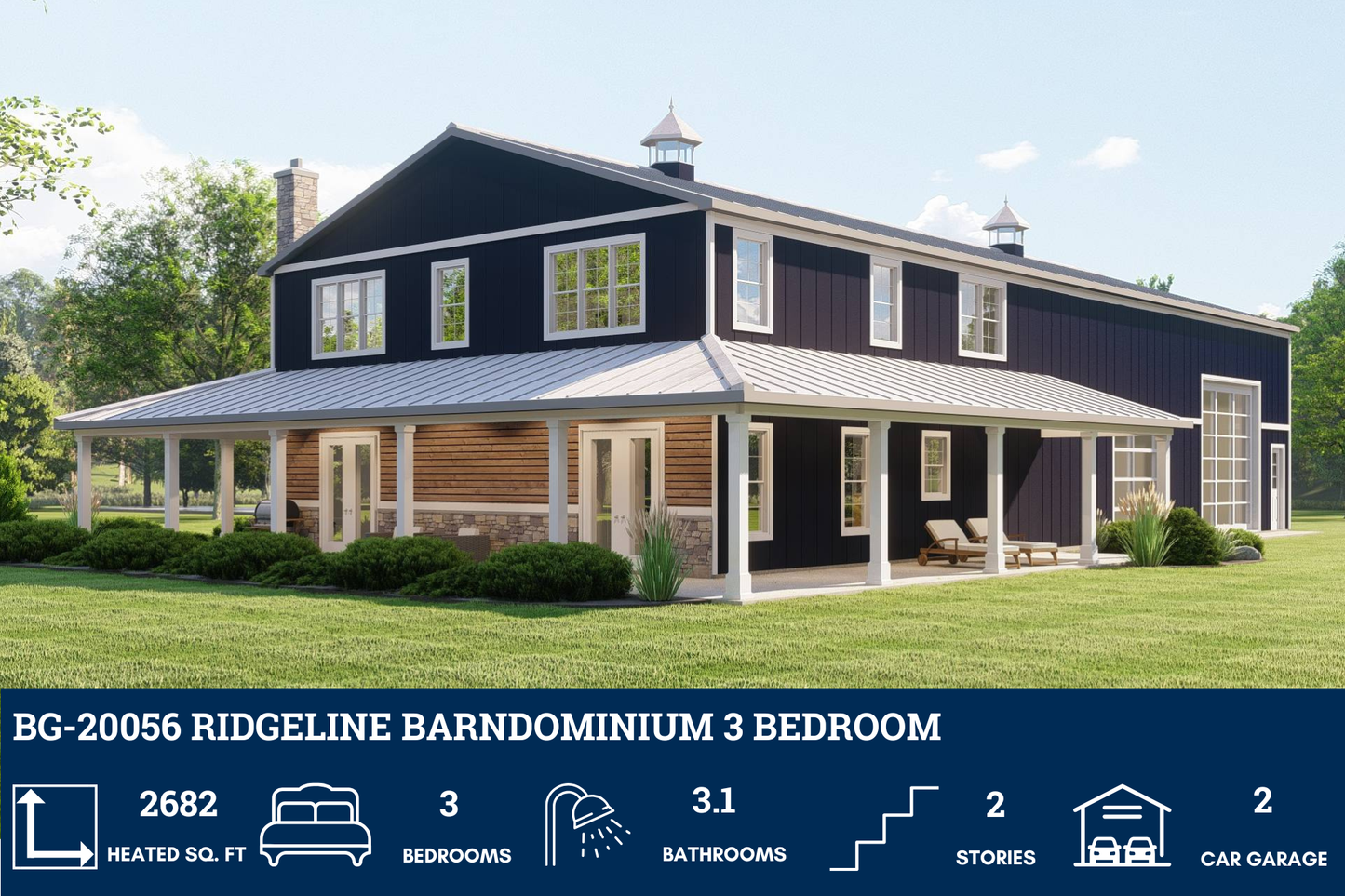 BG-20056 Ridgeline Barndominium House Plan