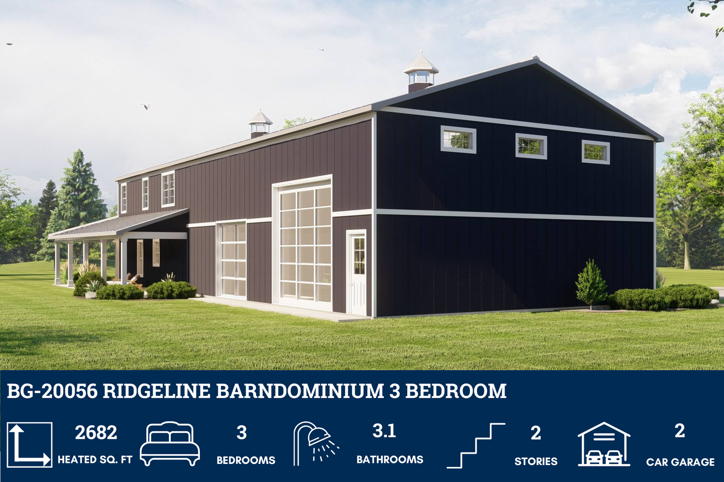 BG-20056 Ridgeline Barndominium House Plan